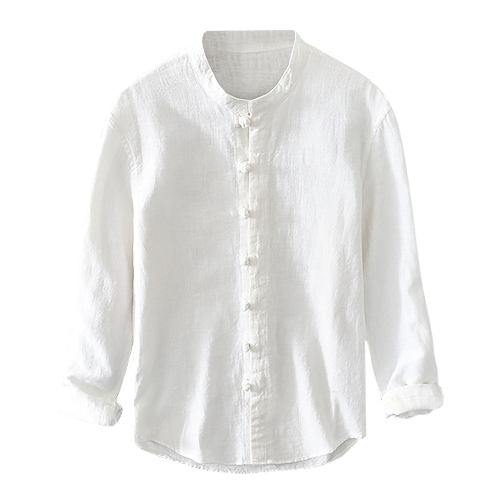 snilers Mens Cotton Linen Shirts Button Up Long Sleeve Blouses Lightweight Casual Beach Shirts Solid Color Fall Blouse