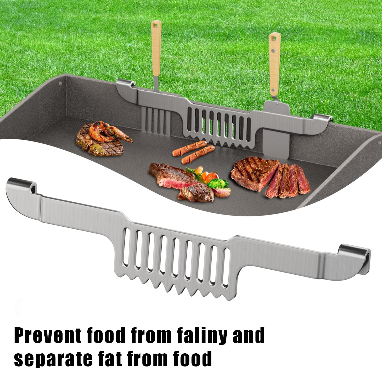 Griddle Spatula Holder, Stainless Steel Grill Barbecue Tool Rack Curved Design,Metal Grill Grease Door Scraper Rack Food Grill Grids for Blackstone Flat Top Griddle and Other Grill Griddles