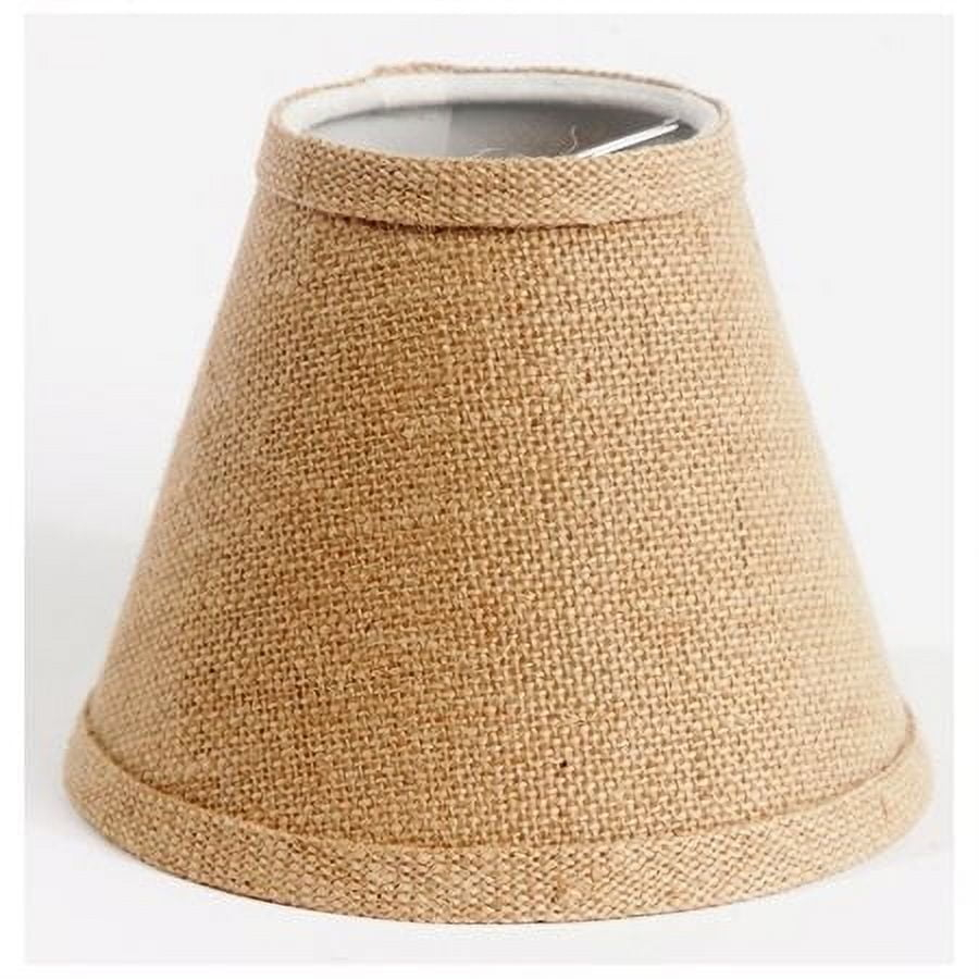 Natural Burlap Hardback Chandelier Lamp Shade, 6-Inch