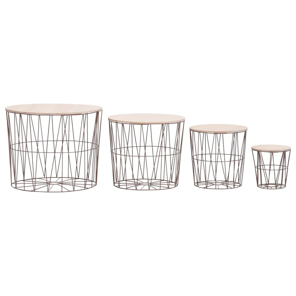vidaXL Coffee Table 4 pcs Round End Table Sofa Table Living Room Furniture