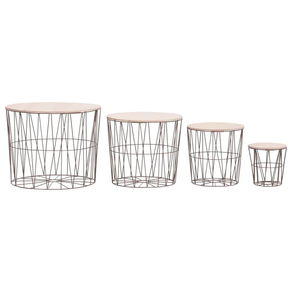 vidaXL Coffee Table 4 pcs Round End Table Sofa Table Living Room Furniture