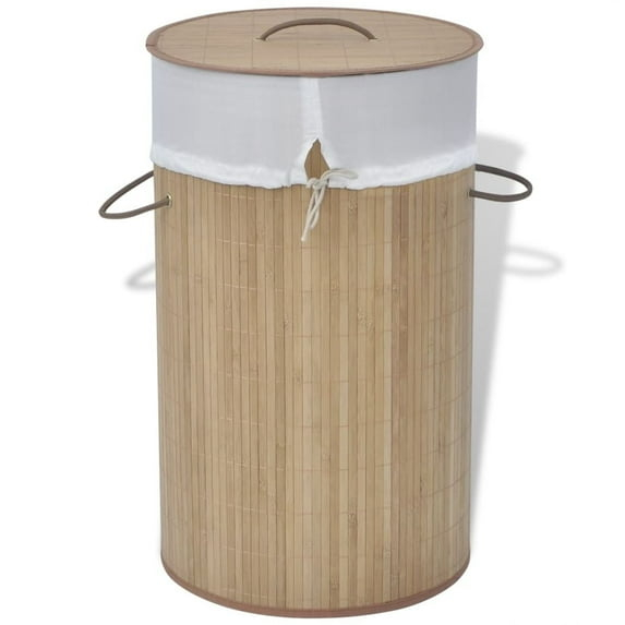 vidaXL Collapsible Laundry Basket Laundry Bin Dirty Clothes Hamper Bamboo