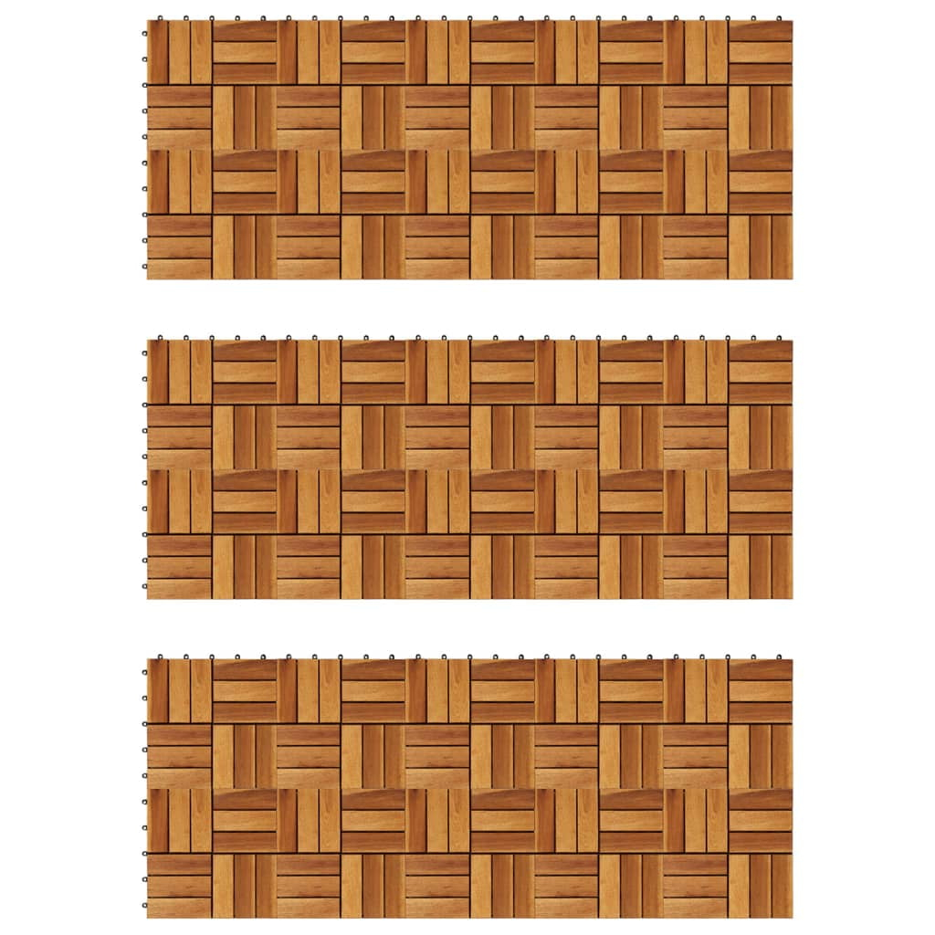 vidaXL Decking Tiles 11.8"x11.8" Acacia Set of 30