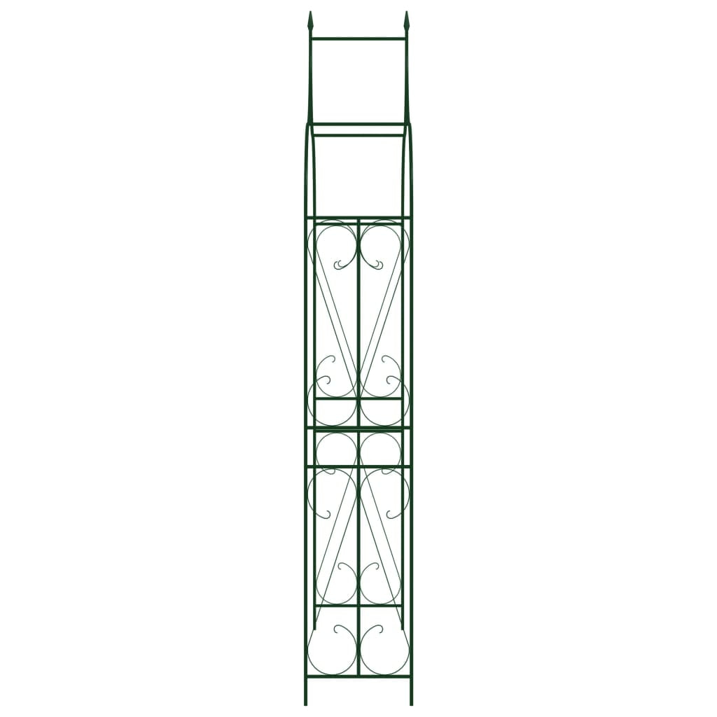 vidaXL Garden Arch Dark Green Powder-coated Iron, Plastic 47.2x15x101.6 in