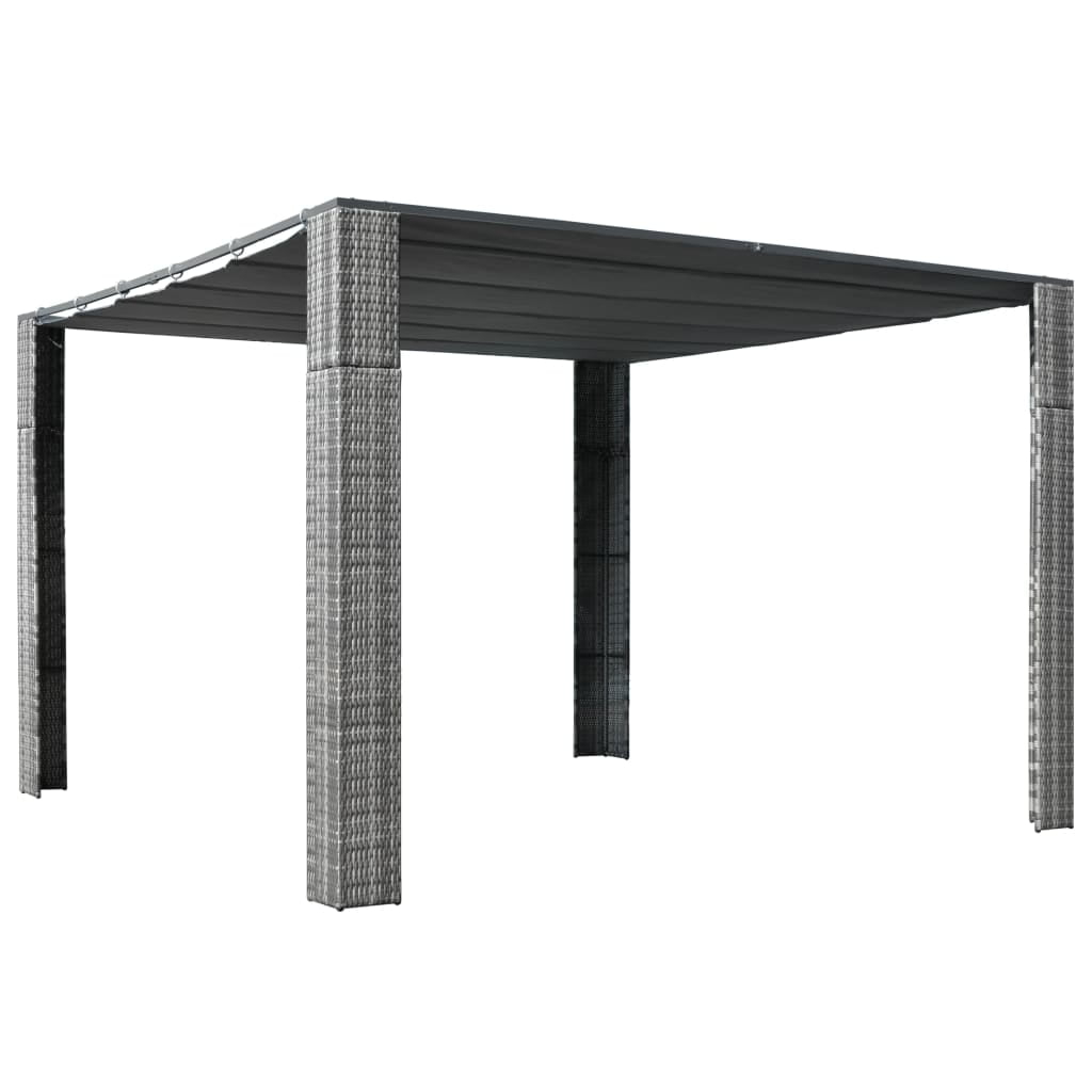vidaXL Gazebo Outdoor Canopy Tent Patio Pavilion Shade with Roof Poly Rattan