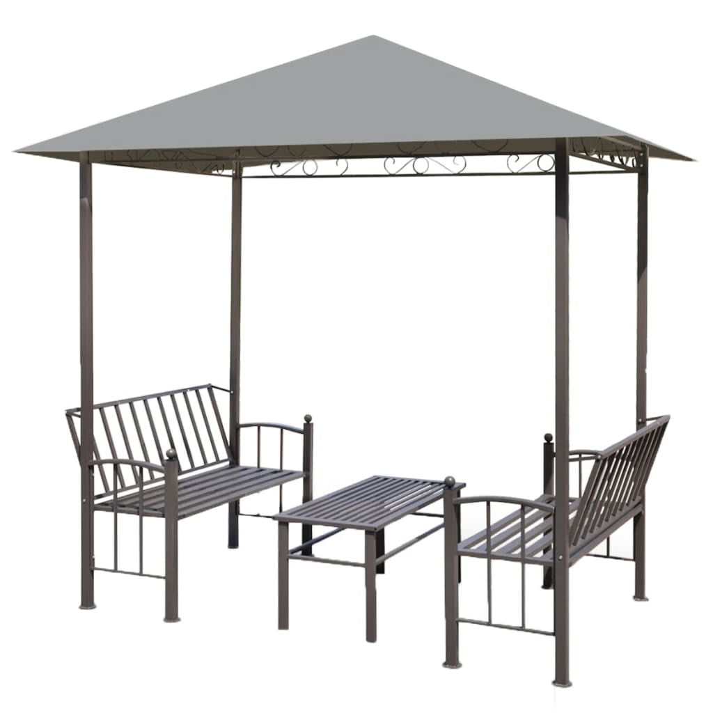 vidaXL Gazebo Patio Pavilion with Table and Benches Sun Shelter Canopy Tent