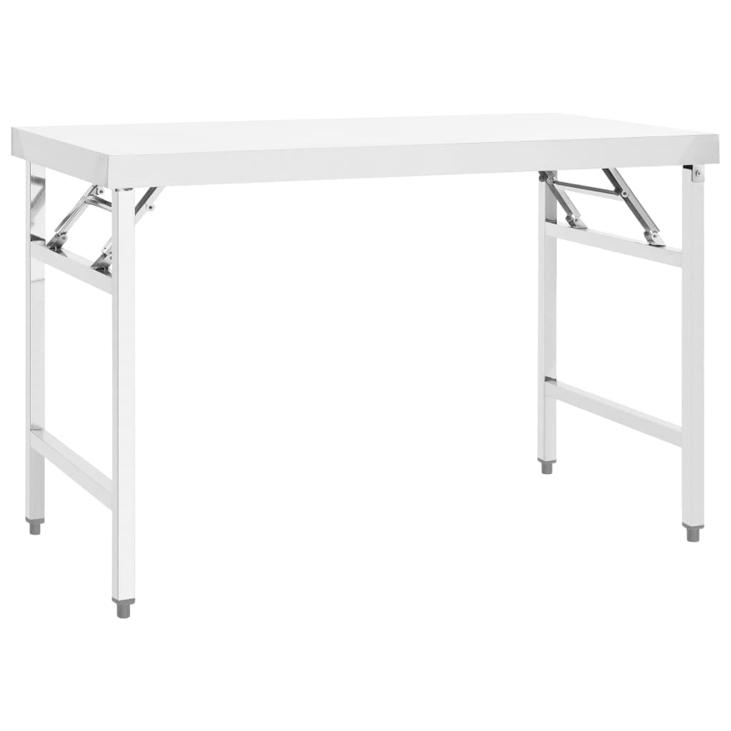 vidaXL Kitchen Work Table Hotel Prep Work Table with underhelf Stainless Steel