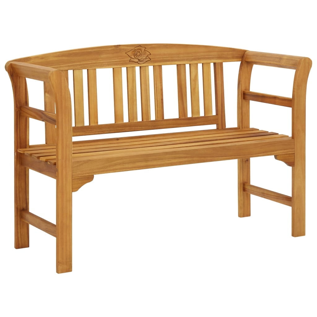 vidaXL Outdoor Patio Bench Garden Park Bench with Armrests Solid Wood Acacia
