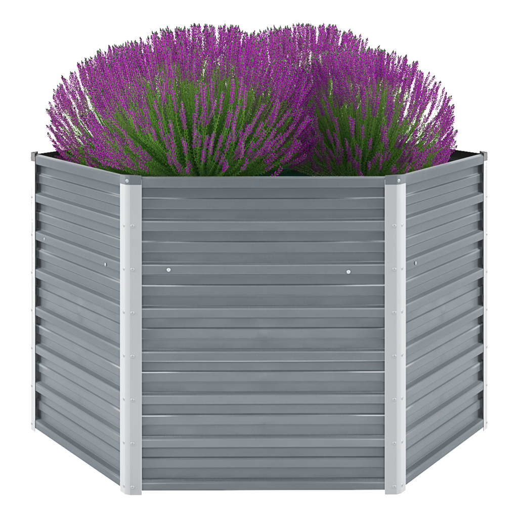 Dcenta Garden Raised Bed Galvanized Steel 50.8"x50.8"x31.3" Gray