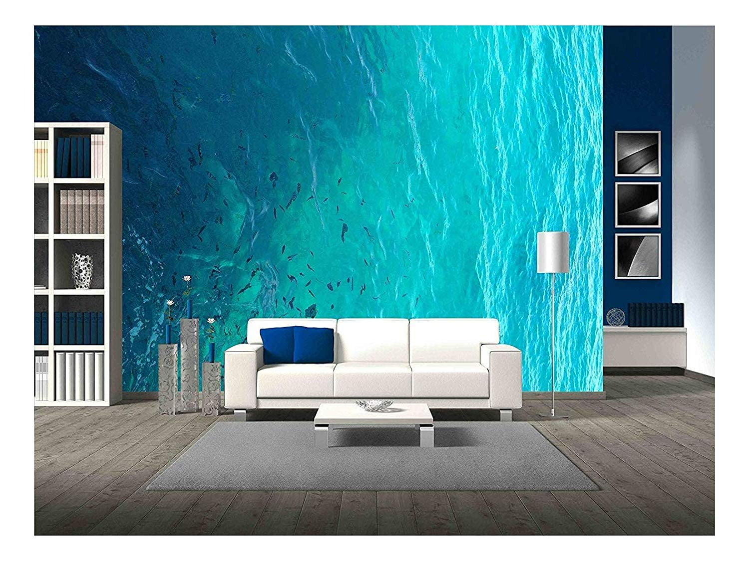 wall26 - Clear Water Ocean - Removable Wall Mural | Self-Adhesive Large Wallpaper - 66x96 inches