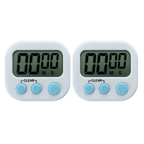 2 Count Kitchen Timer Task Small Digital with Magnetic Back and On/off Switch