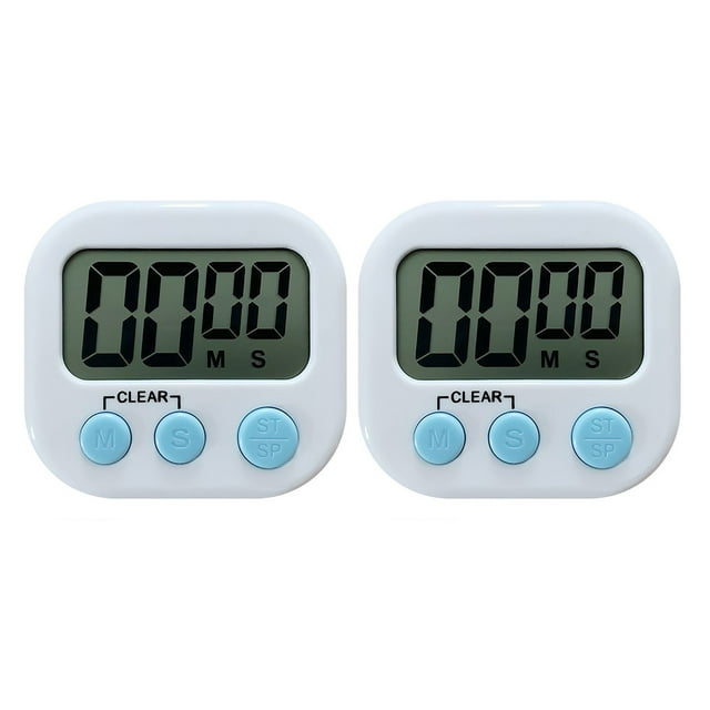 2 Count Kitchen Timer Task Small Digital with Magnetic Back and On/off Switch