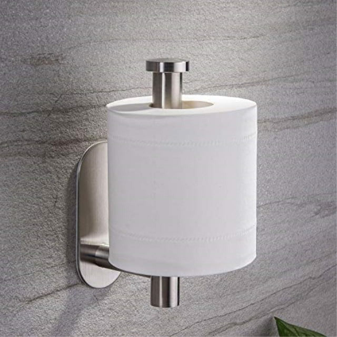 yigii toilet paper holder self adhesive - adhesive toilet roll holder no drilling for bathroom stainless steel brushed