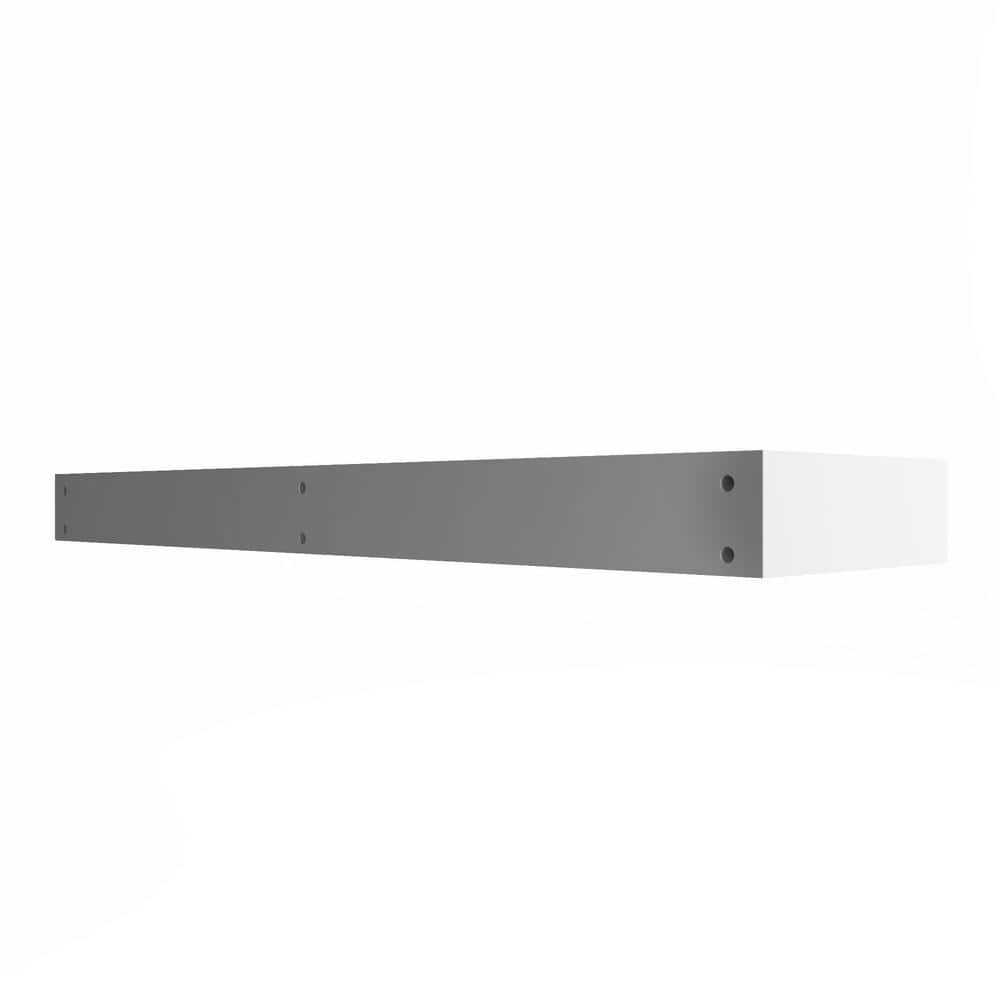 Castello USA Wall-Mounted Solid Surface Single Bathroom Sink with Ramp Basin in White