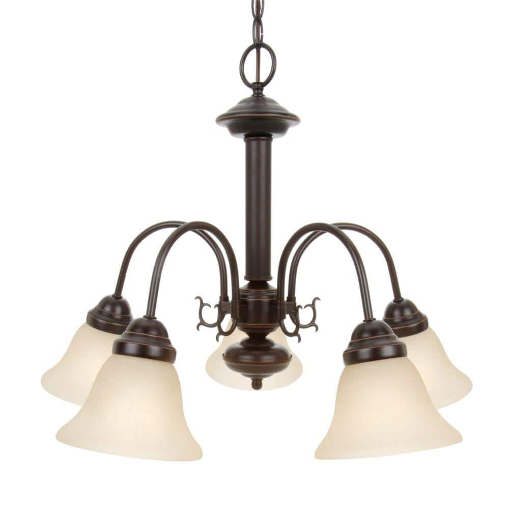 Nuvo 60-1251 - Ballerina  5 Light  24"  Chandelier  w/ Champagne Linen Washed Glass