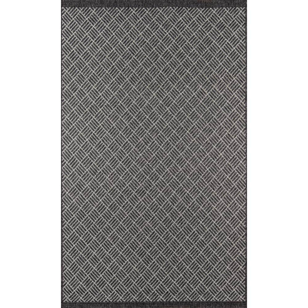 Como Charcoal 9 ft. 10 in. X 13 ft. 2 in. Indoor/Outdoor Area Rug
