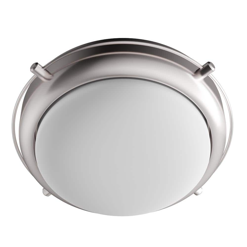 Modern Frosted Shade 2-Light Flush Mount in Brushed Nickel