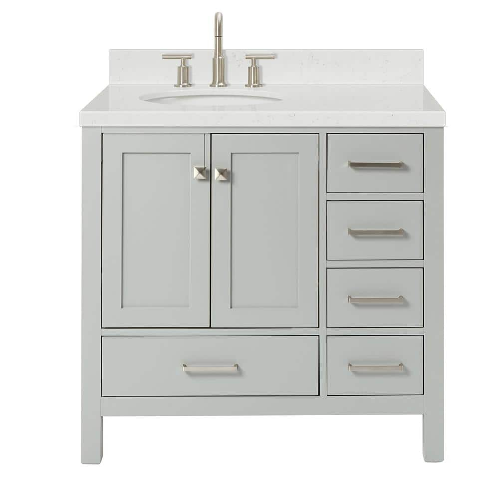 Ariel A036slcqovo Cambridge 36" Free Standing Single Basin Vanity Set - Grey