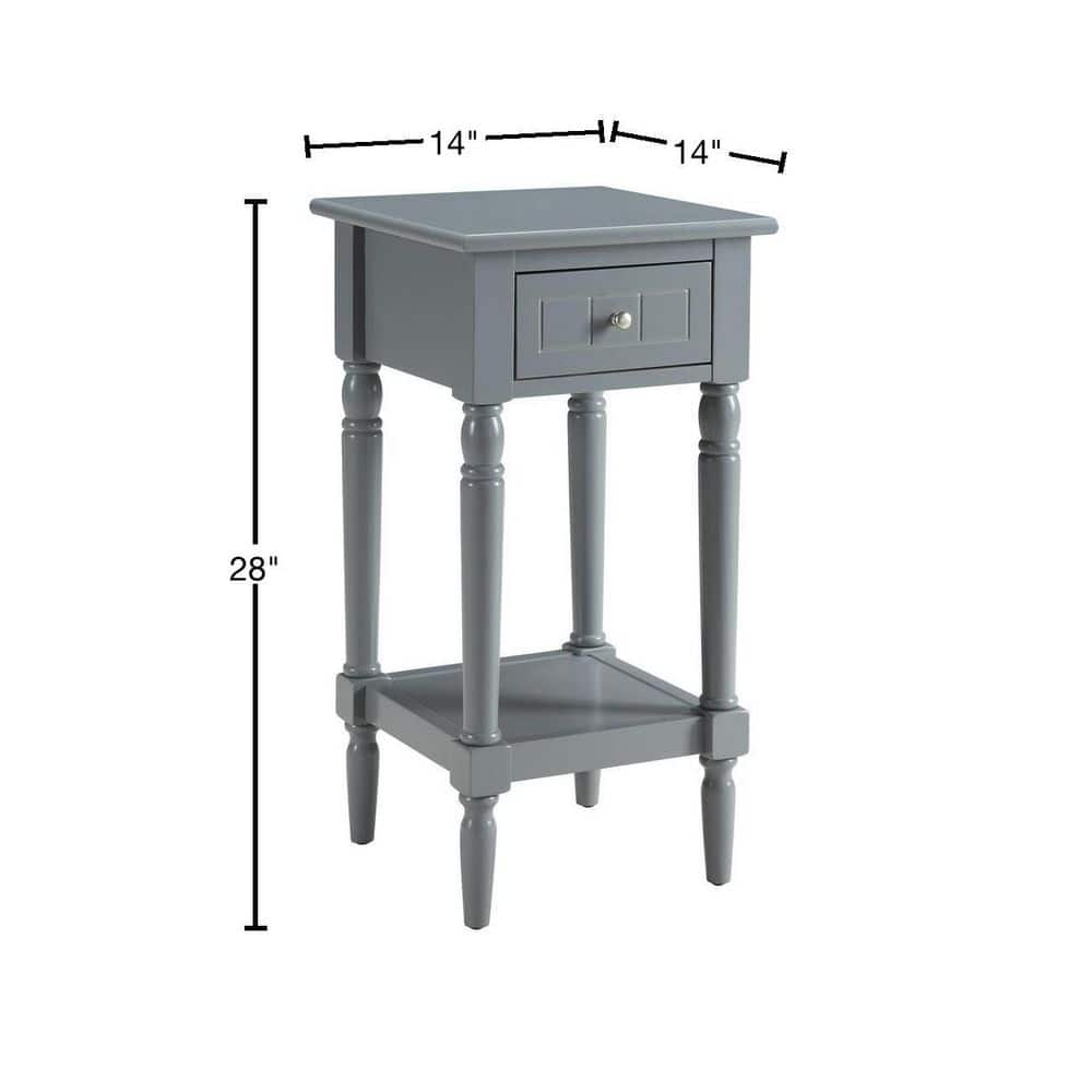 Gray Rectangular Wood Accent Table with Storage