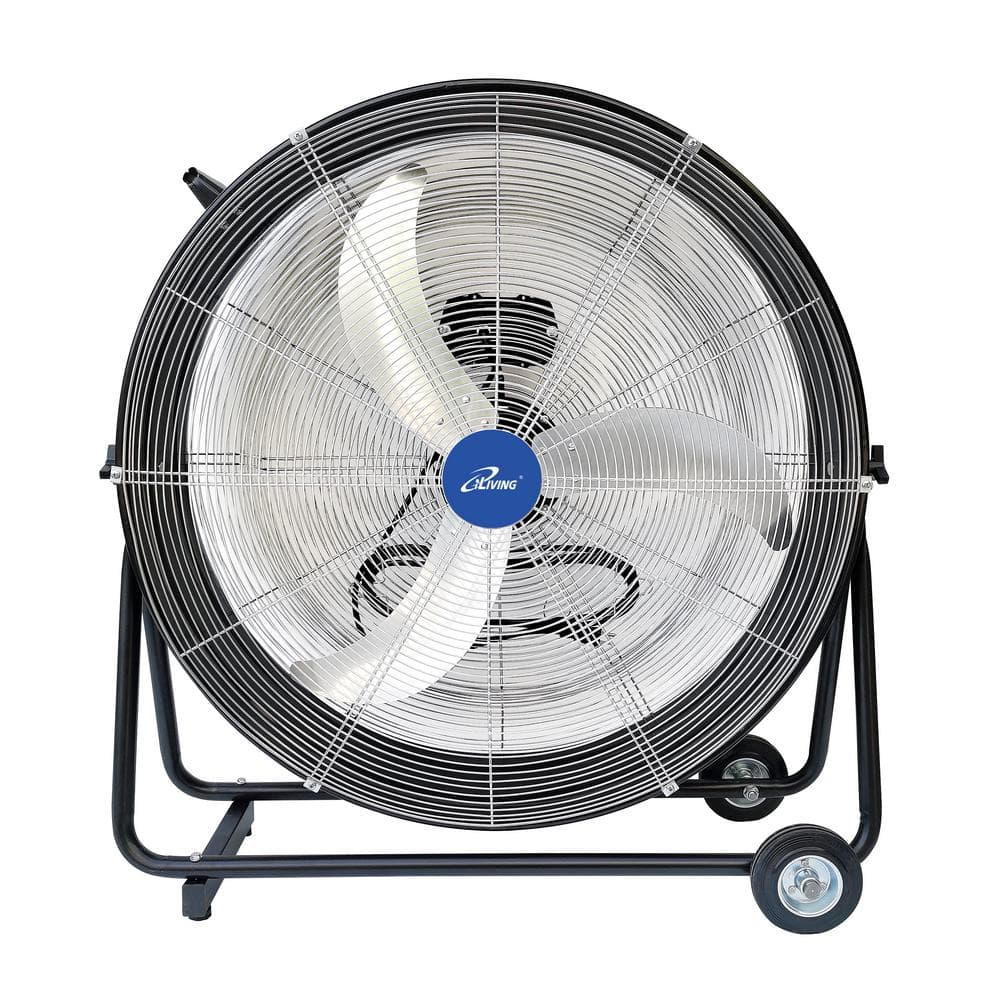 iLIVING 30 Inches High Velocity Drum Fan Industrial, Commercial, (Residential) Air Circulator for Garage, Shop, Patio, Barn, Greenhouse, Speed Control 8300CFM, UL Listed