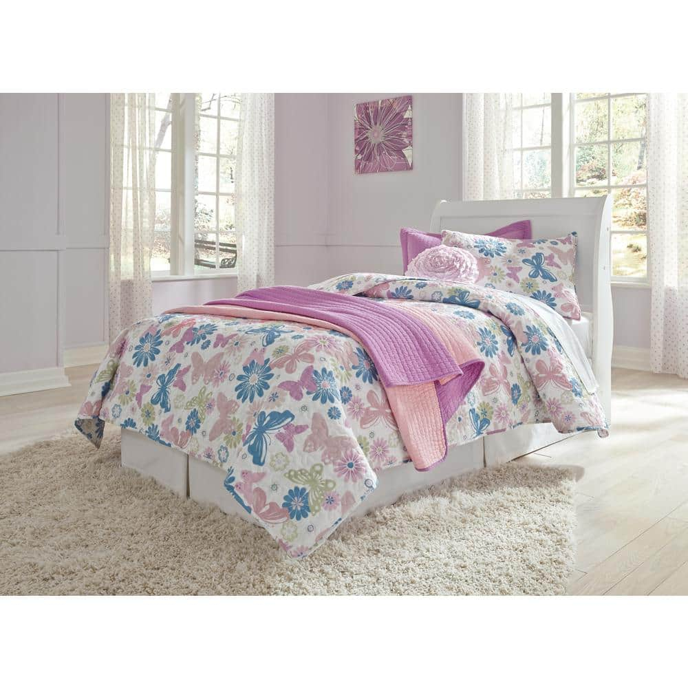 Signature Design by Ashley Traditional Anarasia Twin Sleigh Headboard  White