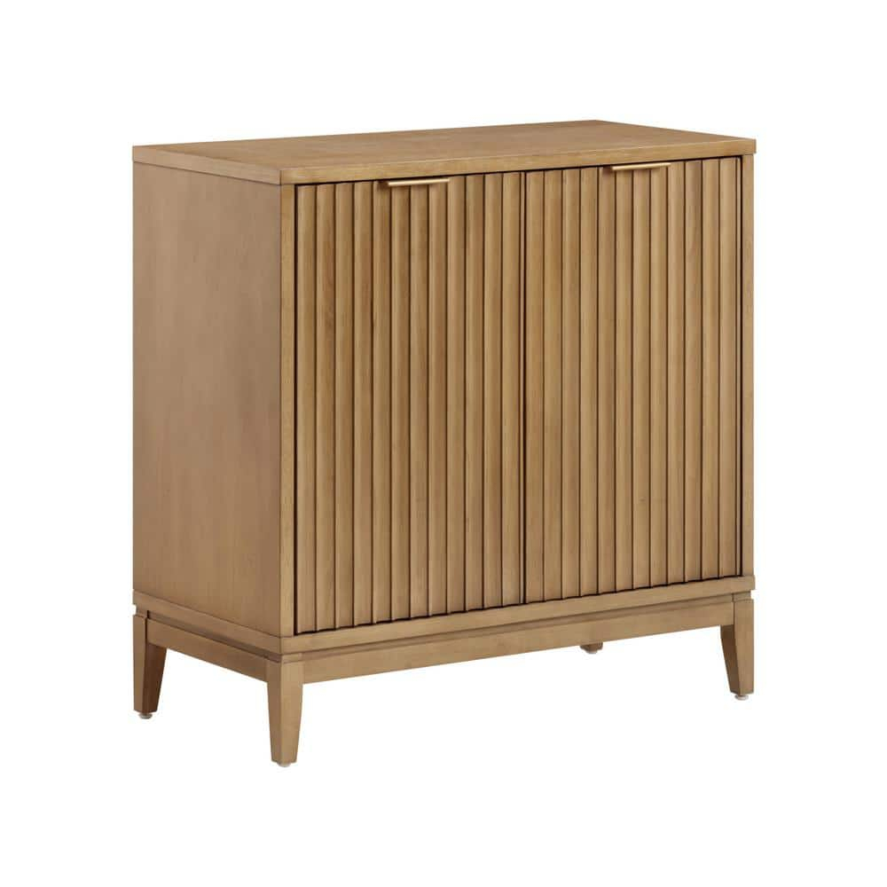 Nathan James Jasper Boho Wooden Storage Cabinet with Doors, Wood Sideboard or Living Room Storage Cabinet, Modern Accent Cabinet, Light Brown