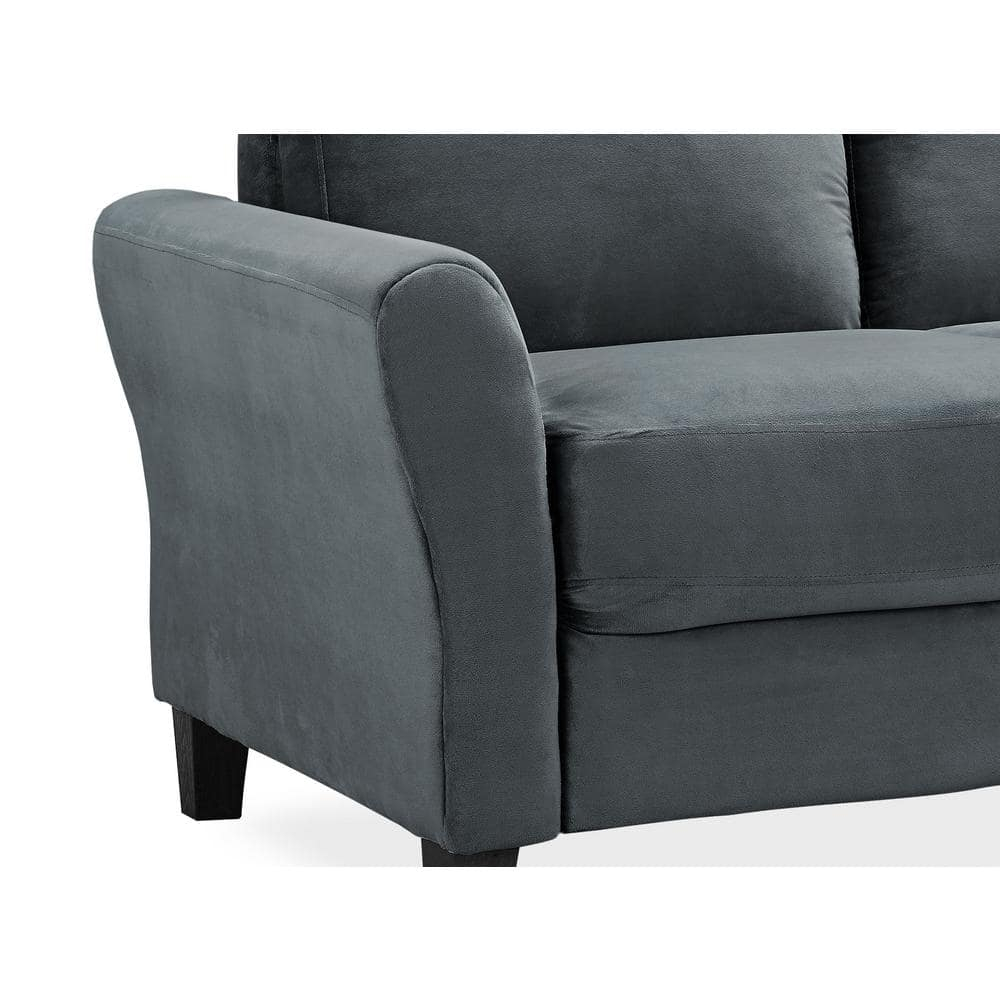 LifeStyle Solutions Mavrick Sofa in Dark Gray Microfiber Upholstery