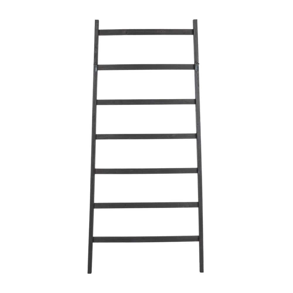 64" H Decorative Fir Wood Ladder with 7 Rungs
