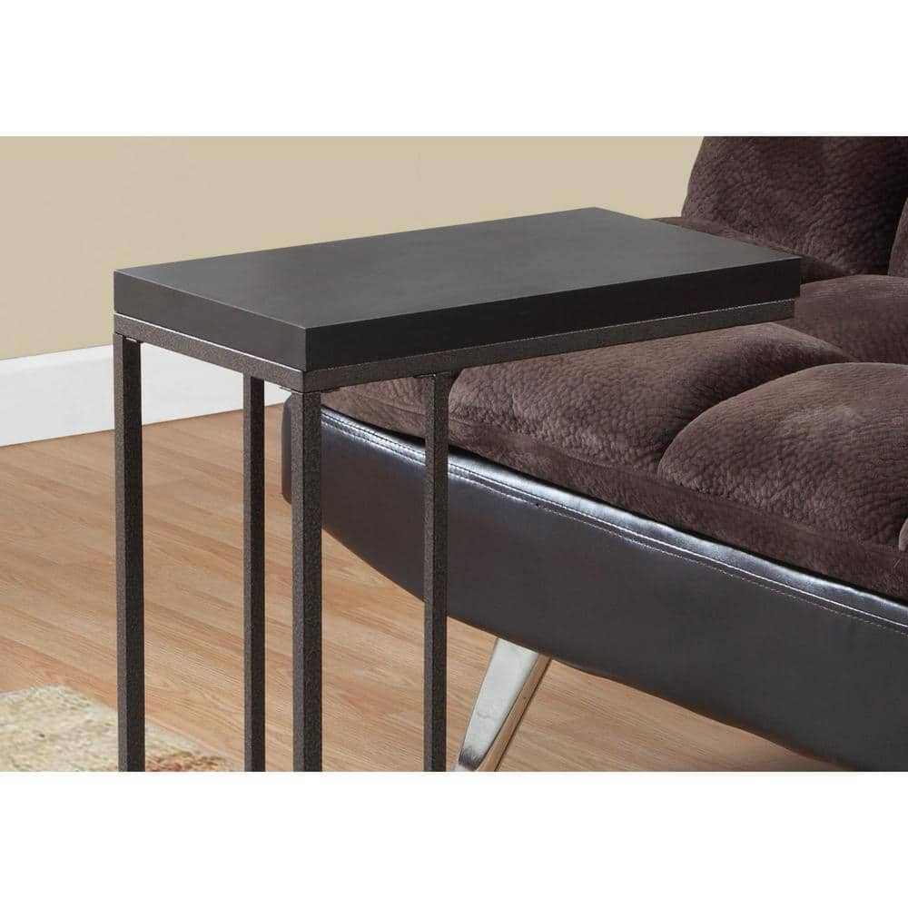 18.25" x 10.25" x 25.25" Cappuccino Particle Board Metal  Accent Table