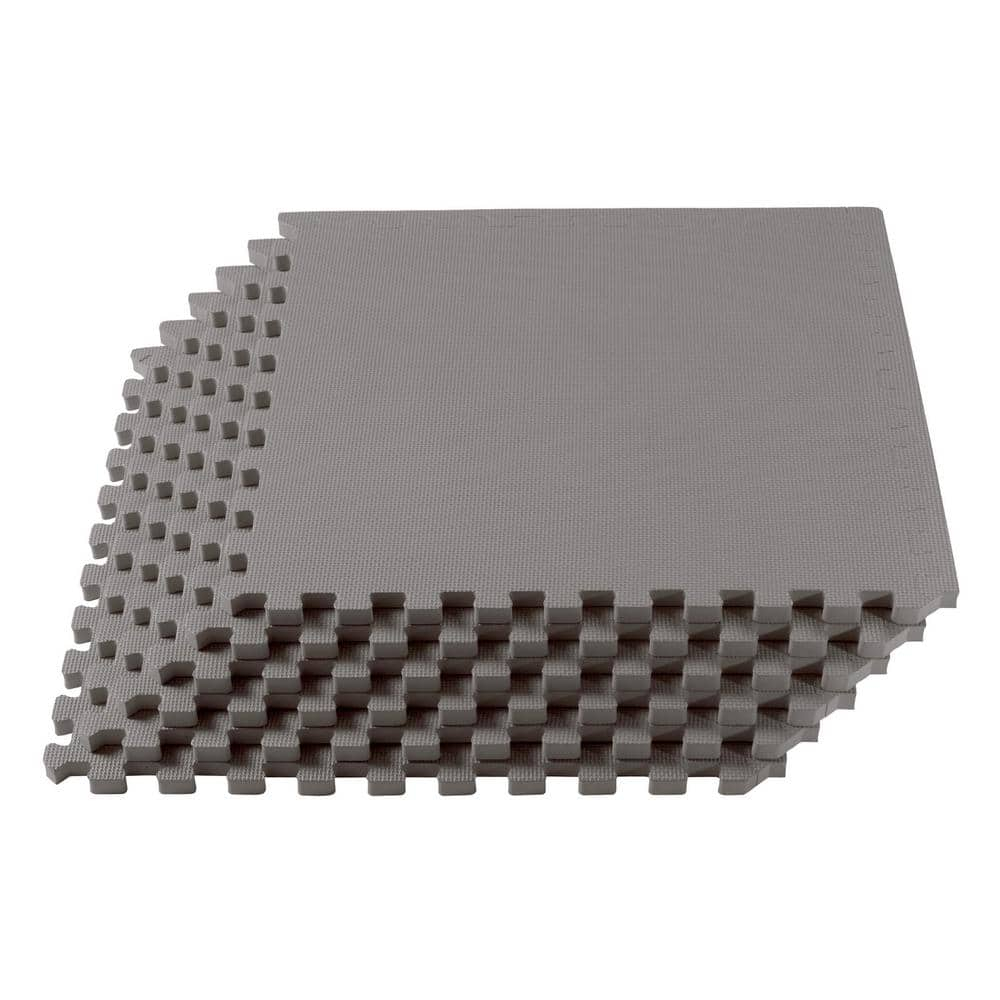 We Sell Mats 1" Thick Multipurpose Exercise Floor Mat with EVA Foam, Interlocking Tiles, Anti-Fatigue for Home or Gym, 24 in x 24