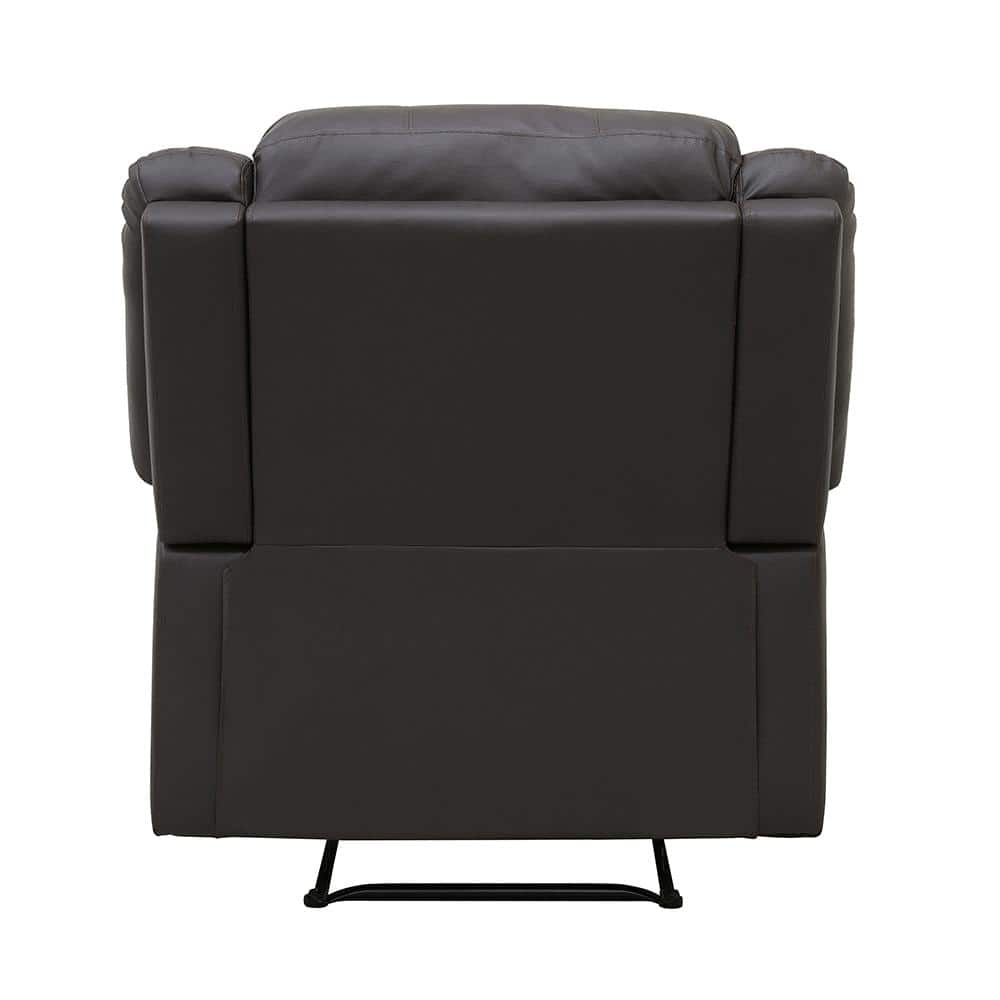Lexicon Fairview Faux Leather Upholstered Manual Recliner in Dark Brown