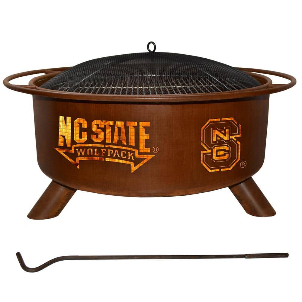 Collegiate Series 16" H x 30" W Steel Outdoor Fire Pit with Lid