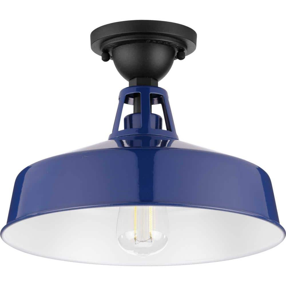 Cedar Springs Collection Navy One-Light Semi-Flush Mount