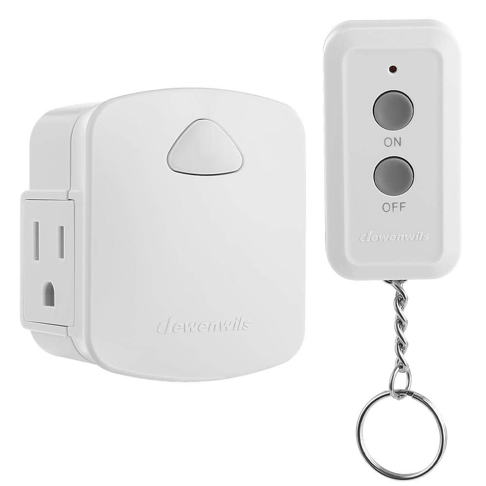 DEWENWILS Indoor Remote Control Outlet, Wireless Electrical Outlet Switch, 100 FT Range,  Compact Side Plug, ETL Listed, White