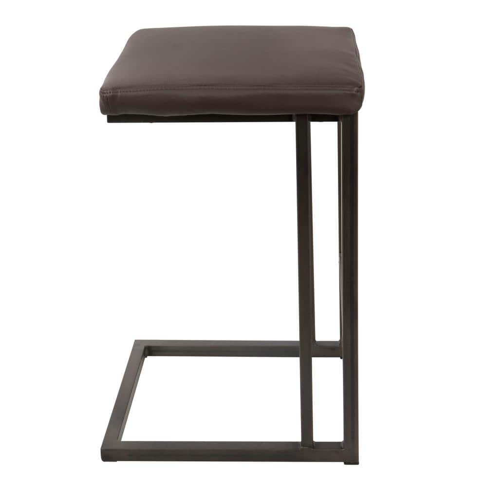 Roman Industrial Counter Stool in Antique and Espresso Faux Leather by LumiSource - Set of 2