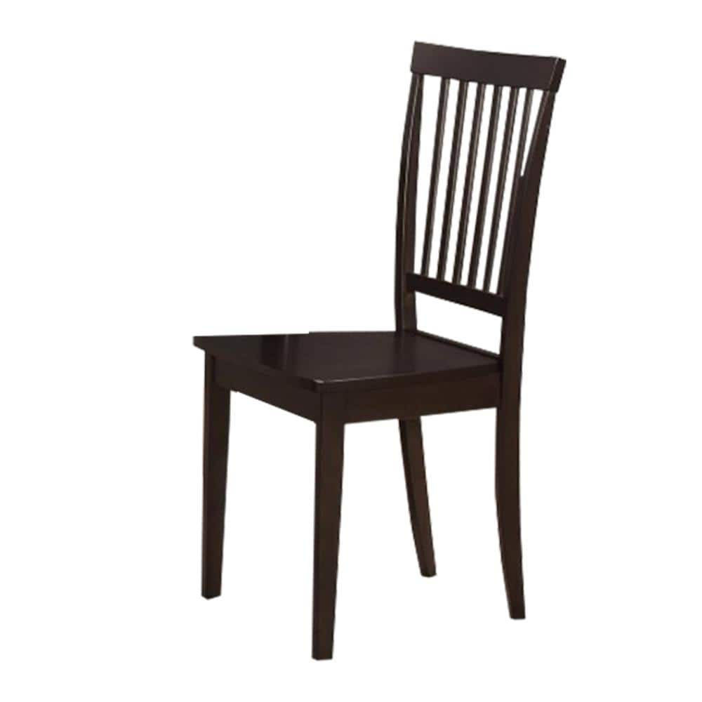 Sophisticated Brown Wooden 5-Piece Dining Set with Slat Back Chairs