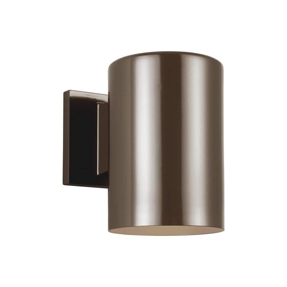 Small Bronze LED Cylinder Wall Sconce with Dimmable Feature