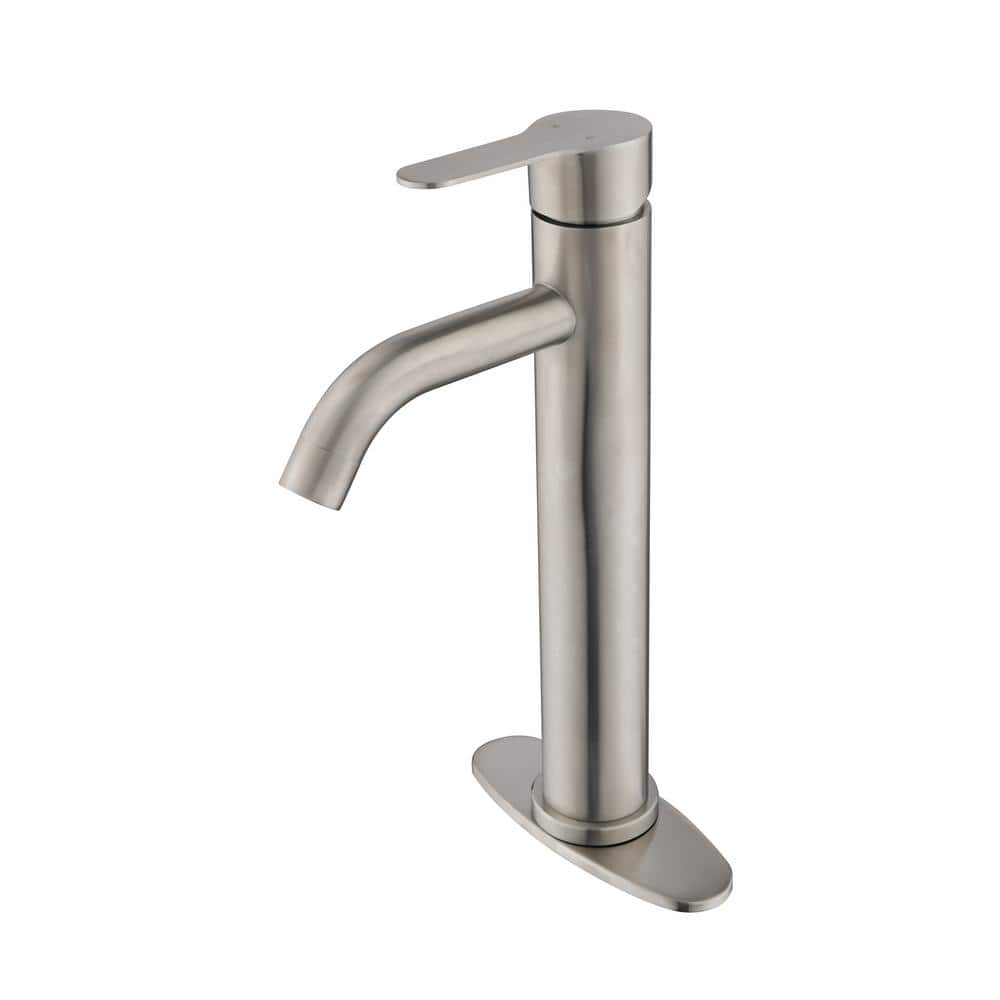 Bathroom Sink Vanity Faucet Single Handle Brushed Nickel Modern RV Faucet Deck Mount 1 Hole or 3 Holes