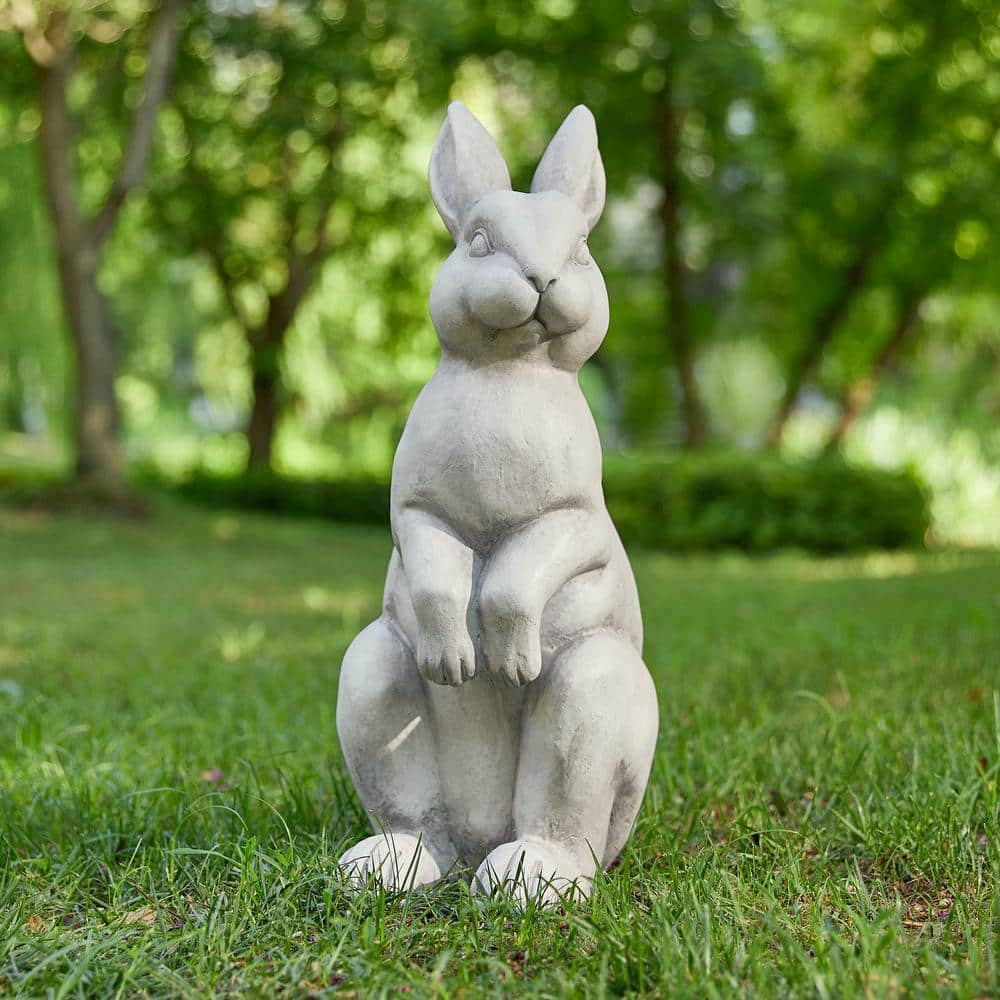 Glitzhome 22.75"H MGO White Standing Rabbit Statue