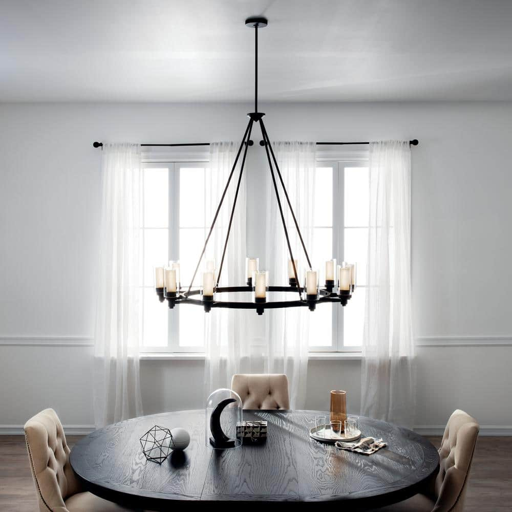 Twelve Light Chandelier With Soft Contemporary Inspirations 41 Inches Tall By 44.5 Inches Wide-Olde Bronze Finish Kichler Lighting 2347Oz