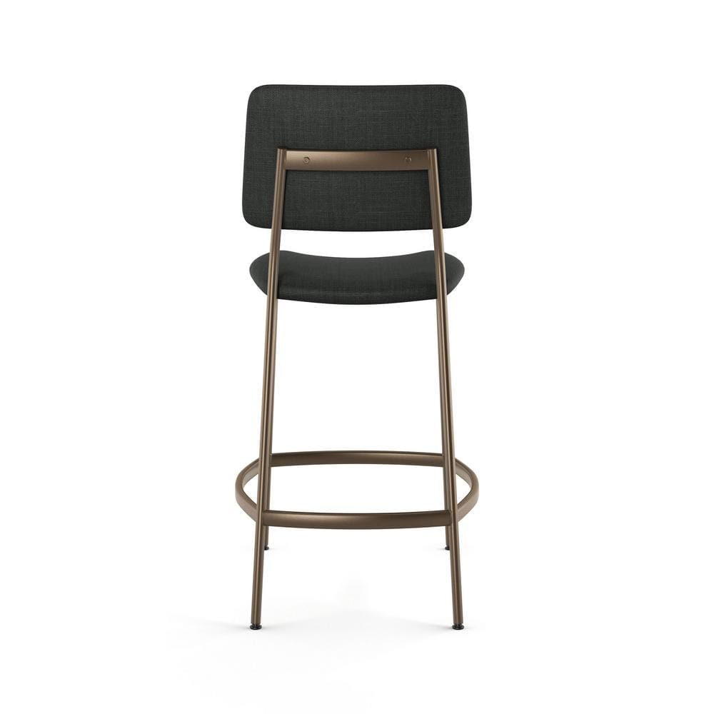 Sullivan 26" Chic Black Polyester and Bronze Metal Counter Stool