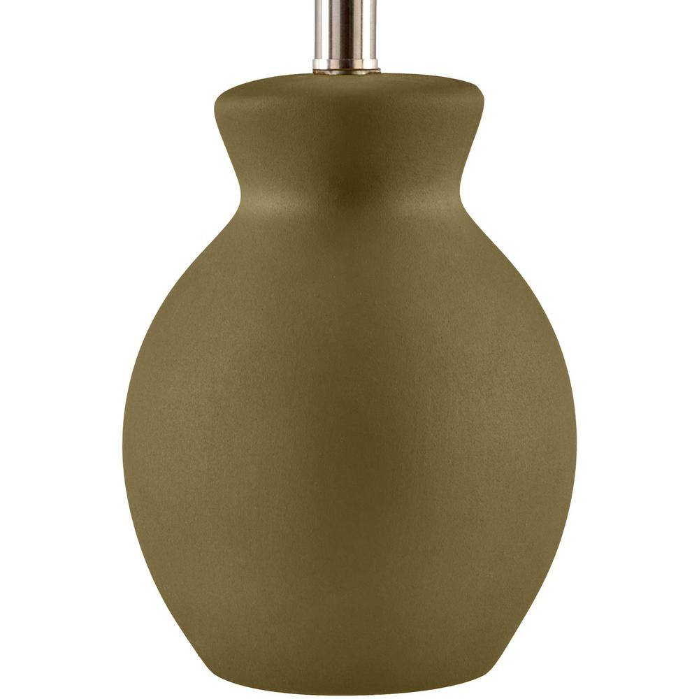 Livabliss Stella Diminuta Cottage Accent Table Lamp, 15-inch, Green with Beige Shade