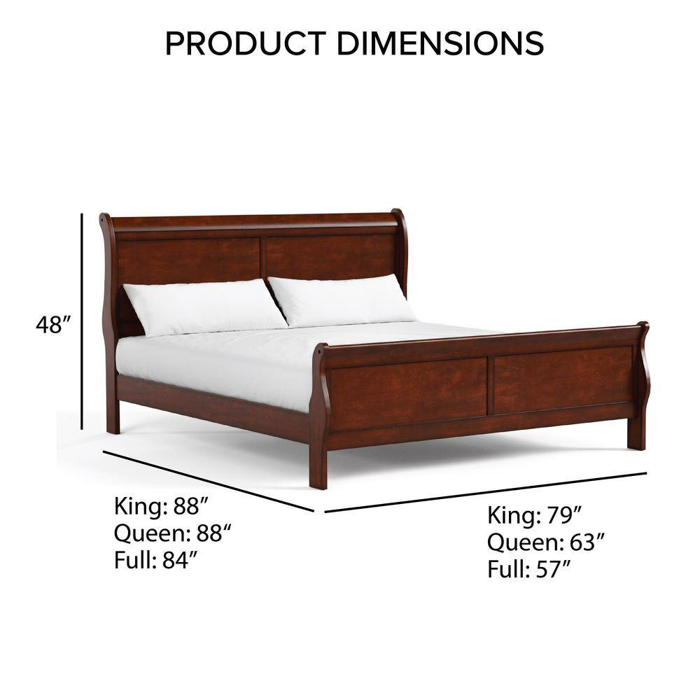 Burkhart White Queen Wood Frame Sleigh Bed with Slat Kit