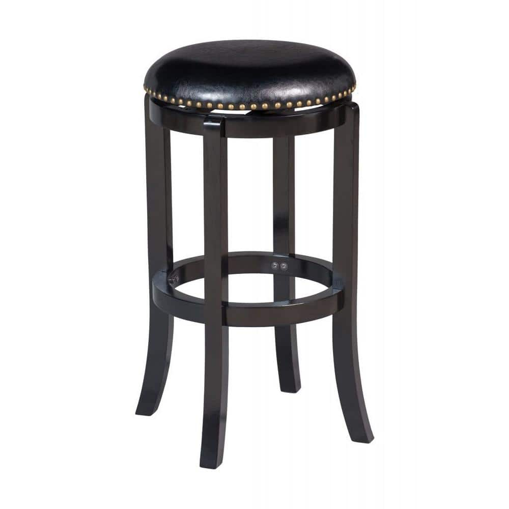Boraam Cordova 24in. Backless Swivel Wood Counter Stool, Black Finish