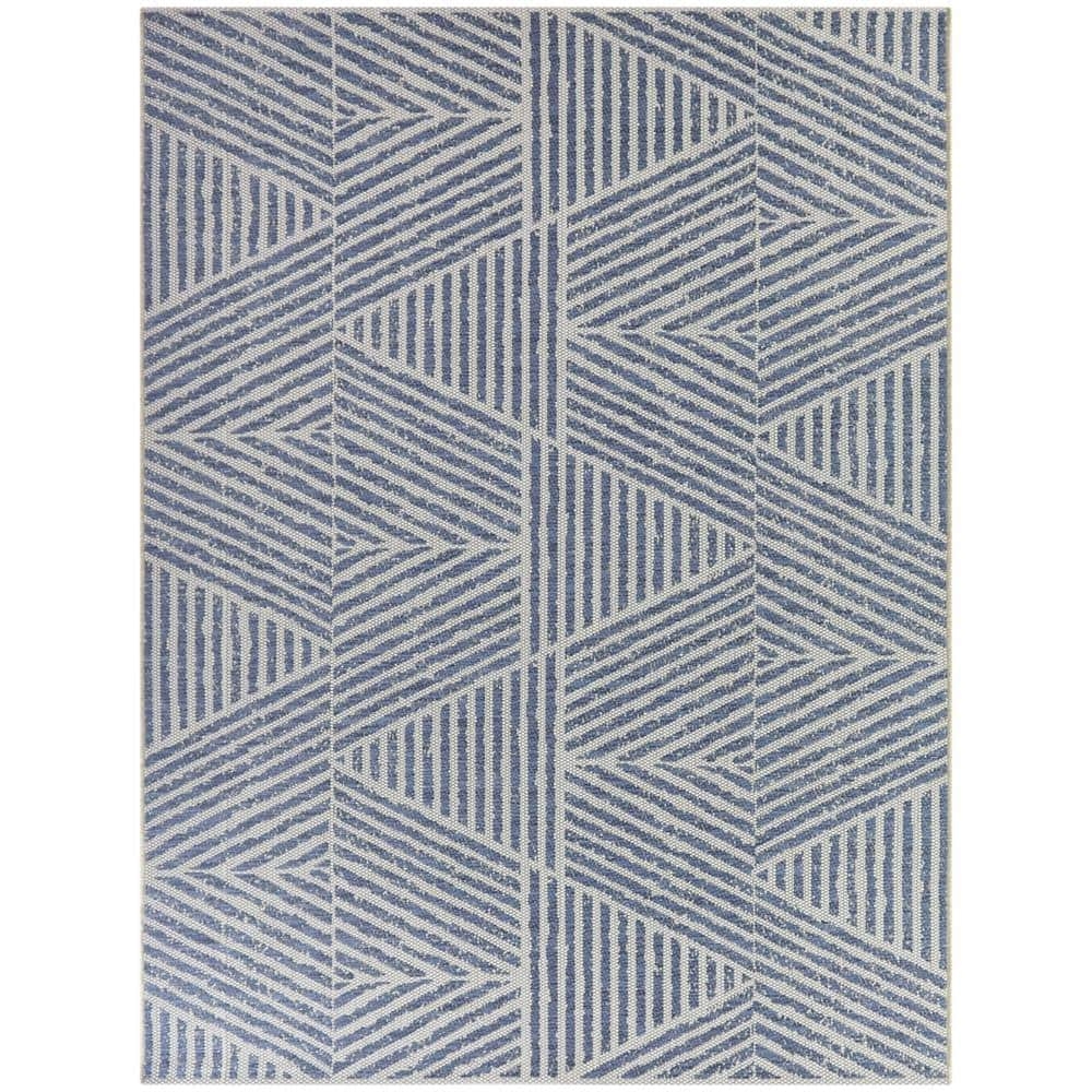 Balta US, Inc Darcy Modern Stripe Indoor/Outdoor Area Rug Blue 5'3" x 7' 5' x 8' Off-White Runner, Rectangle