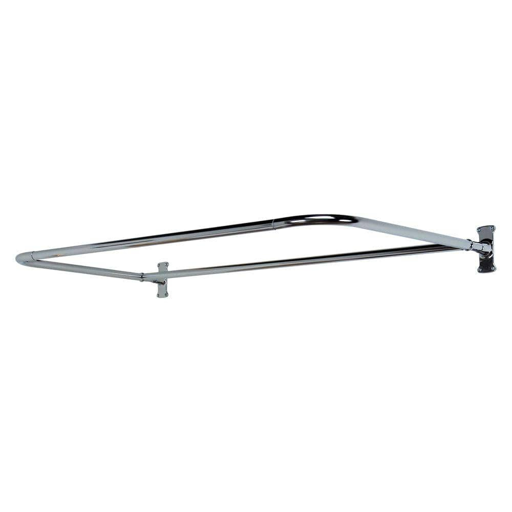 60'' D-Shaped Fixed Shower Curtain Rod