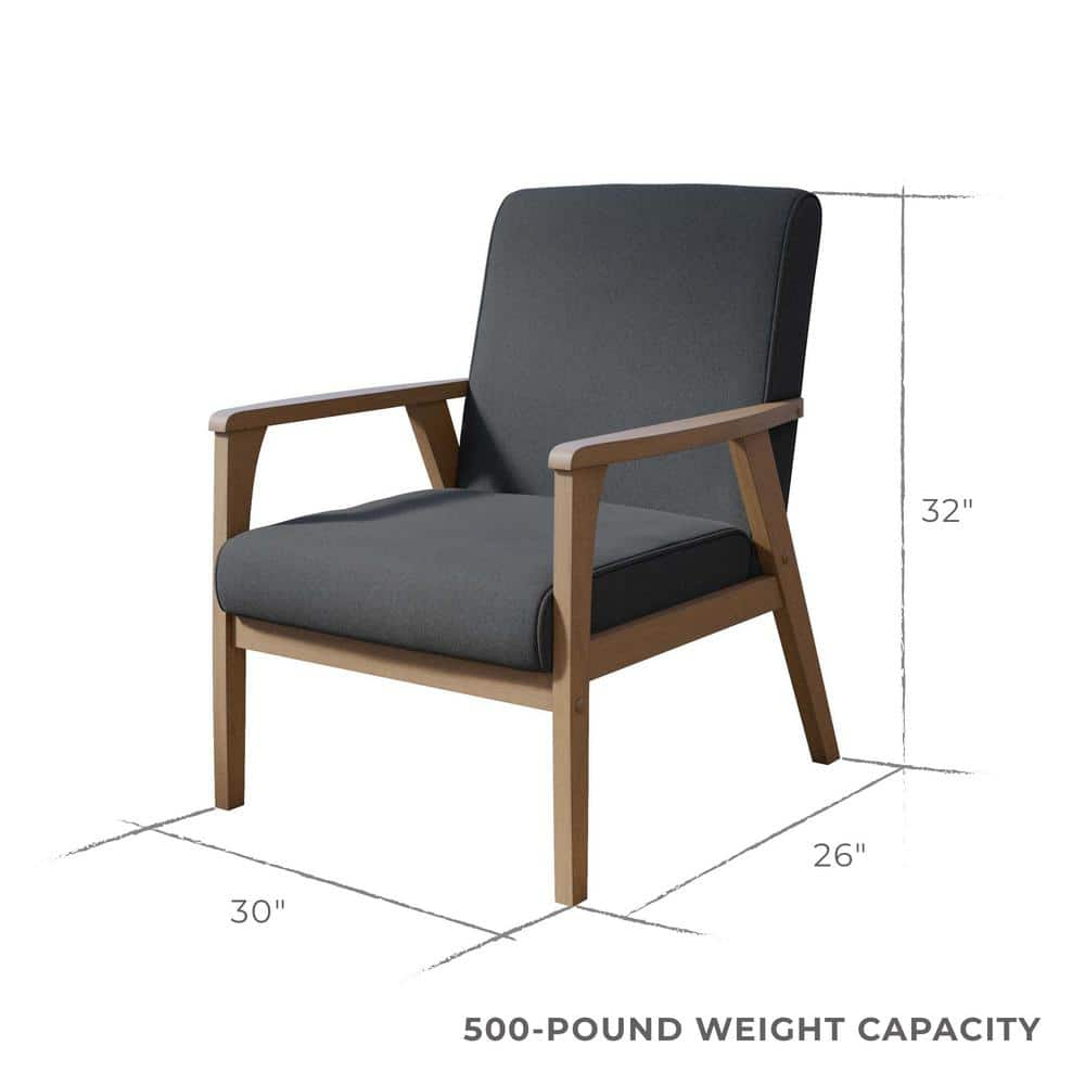 Lara Exposed Arm Accent Chair Charcoal - Brookside Home