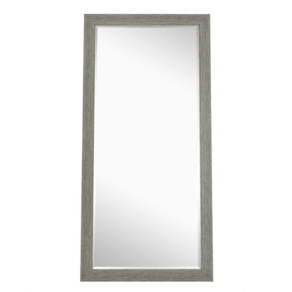 Rustic Green-Gray Full Length Wood Floor Mirror