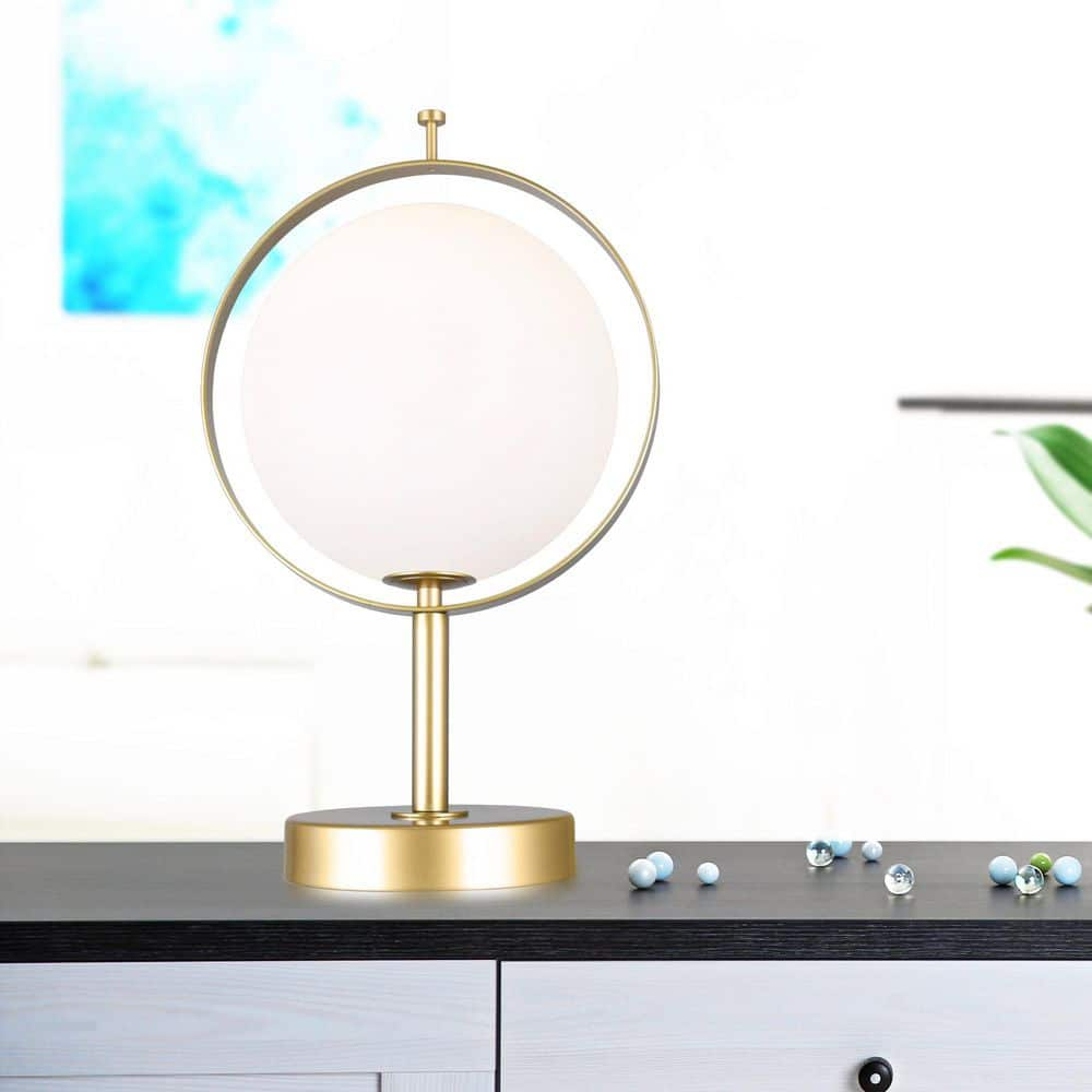 CWI Lighting Da Vinci 1 Light Contemporary Metal Table Lamp in Brass