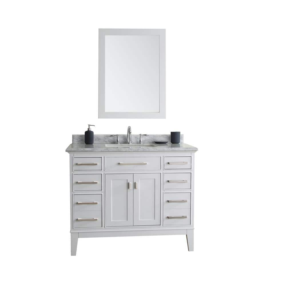 Ari Kitchen & Bath Danny 42" Solid Wood Bathroom Vanity in White